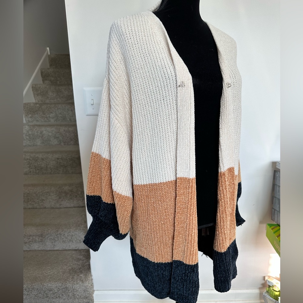 Blue B Cozy Color-block Cardigan- Size M/L